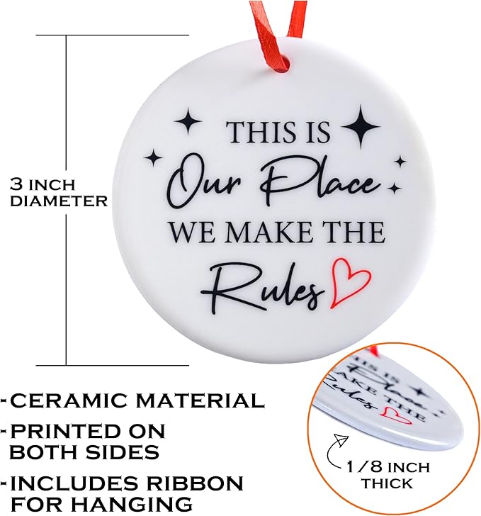 This is Our Place We Make The Rules Ornament 3 Inch, Taylor Ornament, Taylor Christmas Ornament, Tree Decor, ERAS Tour Christmas Decor, Mini Xmas Accent, Holiday Stocking Stuffer
