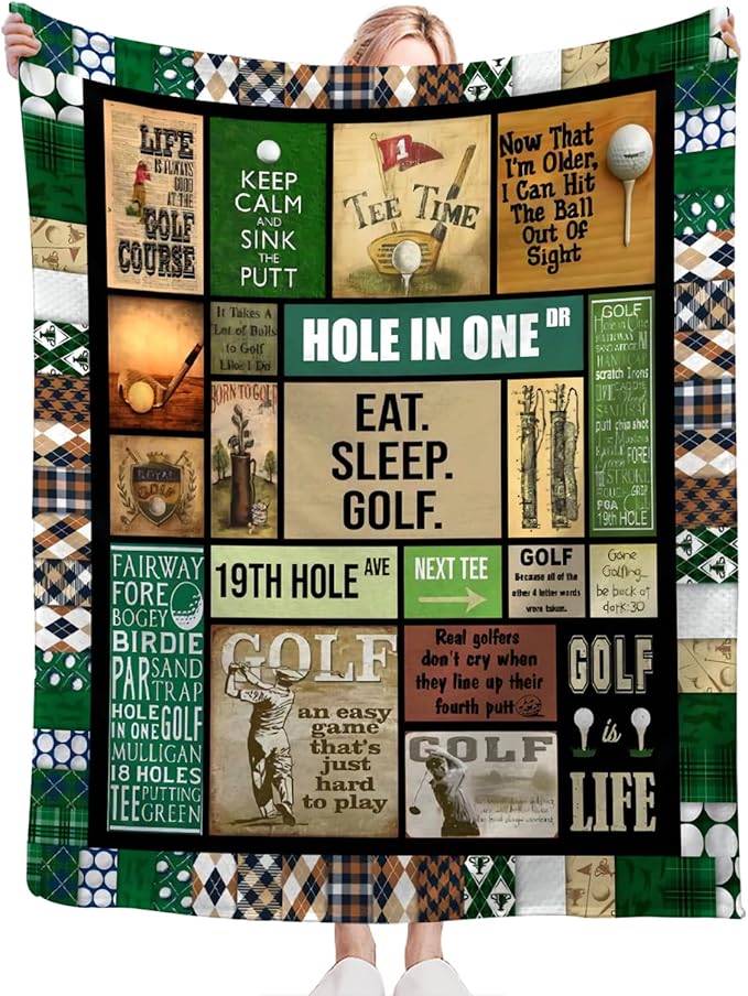 Tijuboni Golf Throw Blanket Golf Gifts for Men Women Girls Boys Kids Adults Soft Flannel Fleece Blanket for Couch Sofa Bed Home Decor 40"x50"