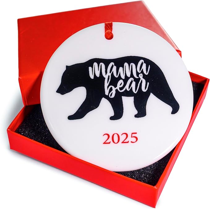 Mama Bear Christmas Ornament 3 Inch, Mama Bear Ornament, Polar Bear Christmas Ornament, Best Mom Christmas Tree Decor, Super Mommy Xmas Decor, Funny Momma Tree Decoration