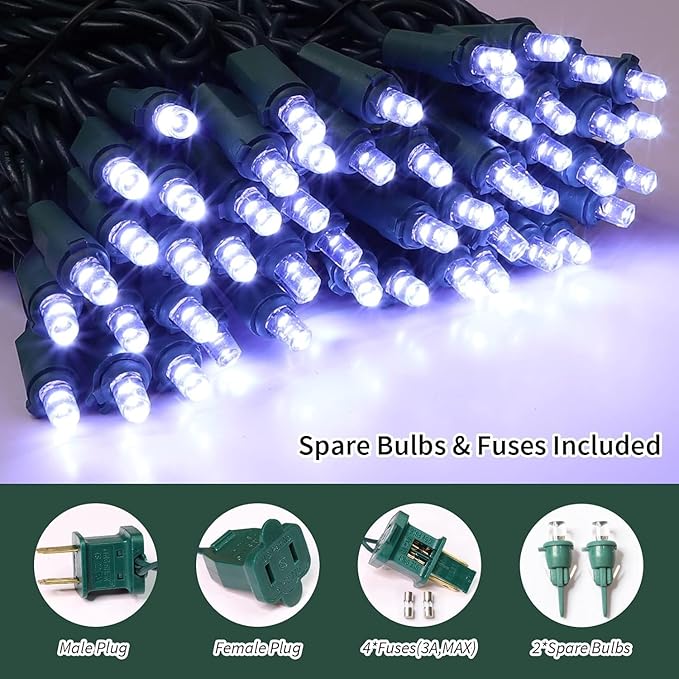 LAMPHOME 60 Count Cool White -String Lights - LED Christmas Lights, Mini led Lights for Indoor Outdoor Home Holiday Party Wedding Independence Day Decoration
