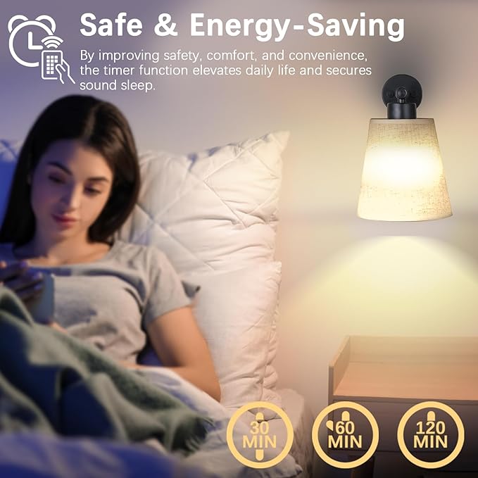 Battery Operated Wall Sconce Set of 2,Gold Rechargeable Wall Lights with Lampshade Dimmable RGB Bulbs and Remote,15 Colors Wireless Wall Lamps for Bedroom Living Room (Black)
