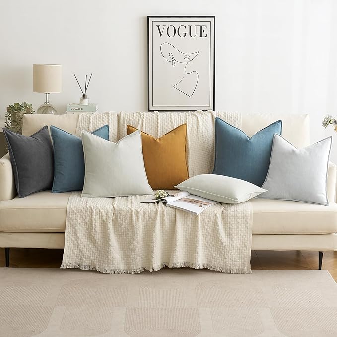 MIULEE Pack of 2 Christmas Cream Decorative Pillow Covers 18x18 Inch Soft Chenille Luxurious Couch Throw Pillows Farmhouse Cushion Covers with Elegant Design for Sofa Bedroom Living Room Home Decor