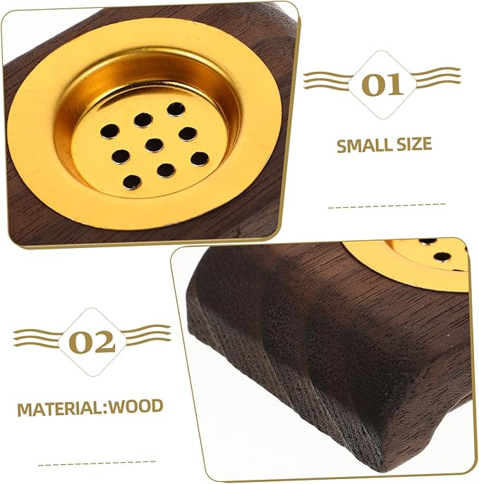 VALICLUD Modern Minimalist Wooden Incense Burner Holder with Tray Small Space-Saving Middle Eastern Arabian Charcoal Burner and Ash Catcher for Home Decor and Aromatherapy