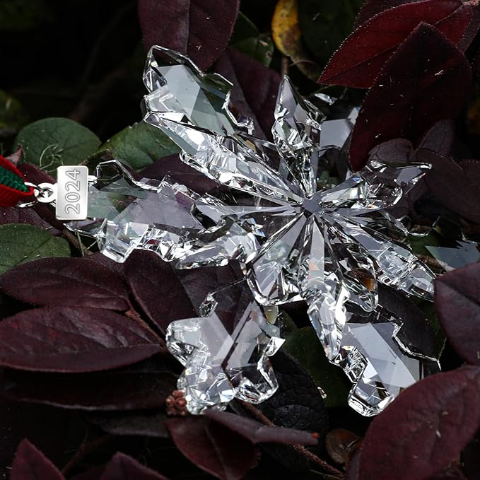 XIANGBAN 2025 Edition Snowflake Ornaments Crystal Christmas Ornaments Home Gifts (2025-Clear)