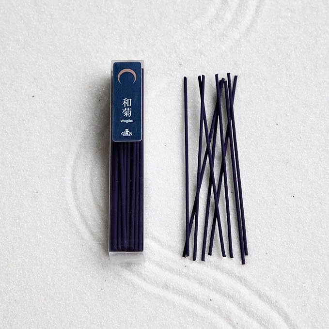 Asayu Japan Low Smoke Incense Sticks - Zen Set (Japanese Garden + Wagiku Chrysanthemum), 40gr (Each Scent 20g), for Yoga, Zen Meditation and Relaxation - Smokeless for Less Irritation