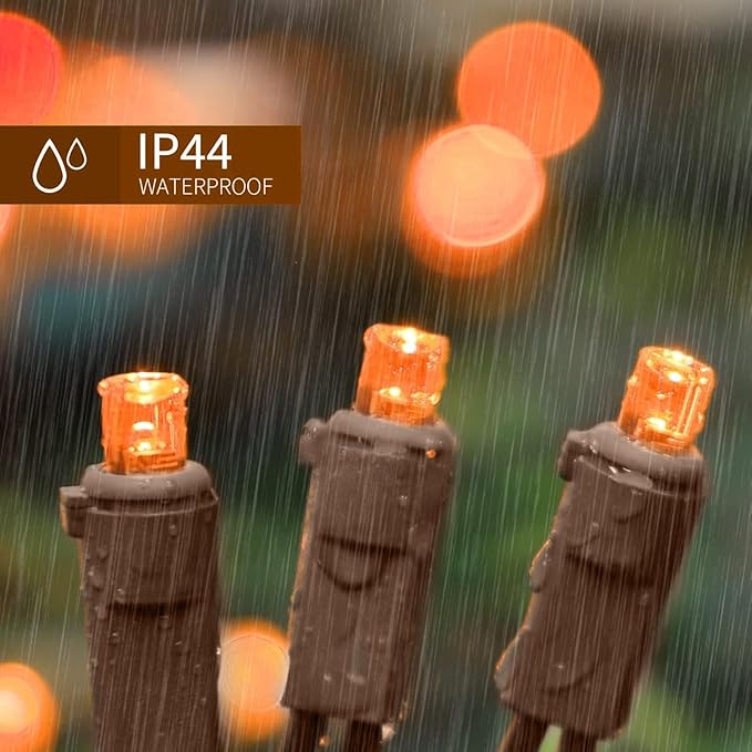 LAMPHOME Orange Halloween Lights- 21.6FT100 LED Christmas Lights, Mini led String Light for Indoor Outdoor Home Holiday Party Wedding Independence Day Decoration
