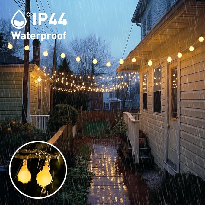 JMEXSUSS 100 LED Connectable Globe String Lights Indoor Bedroom, 33ft Warm White Christmas Lights Plug in with Remote, 8 Mode Hanging Fairy Lights Outdoor for Room Classroom Party Tree Christmas Decor