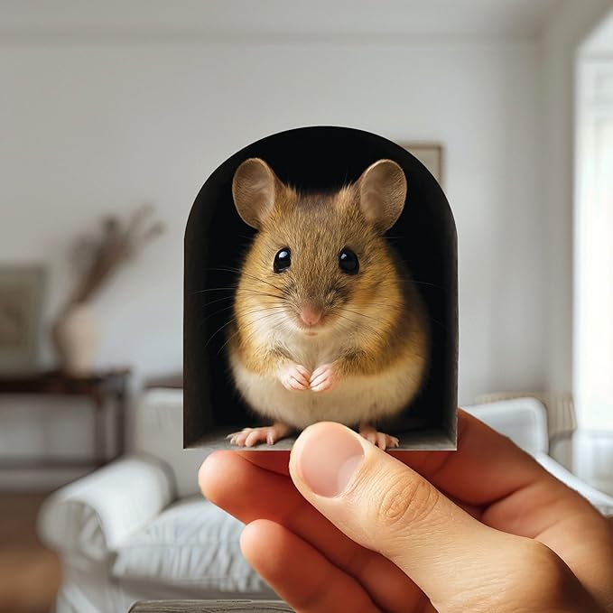 Realistic Mouse Hole Wall Sticker – 3D Mouse Hole Design for Baseboards, Walls & Doors – Removable Vinyl Home Décor – MICESTERPIECE