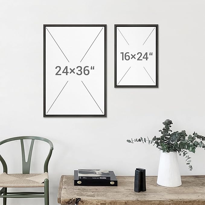MUDECOR Framed Wall Art Print Set Vintage Cloudscape Dreamy Cotton Clouds Illustrations Modern Art Decorative Colorful Chic for Living Room, Bedroom, Office - 16"x24"x3 Black