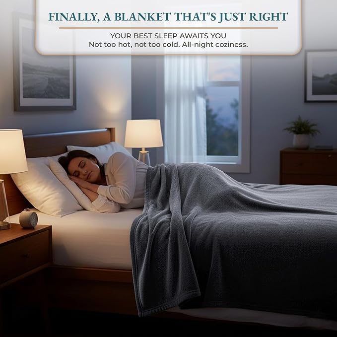 Casa Platino Throw Blanket for Couch – Soft Fleece Blanket 50x60 – Lightweight, Fluffy & Warm Flannel – All Season Sofa or Bed Use – Gift-Ready Packaging - Charcoal Grey
