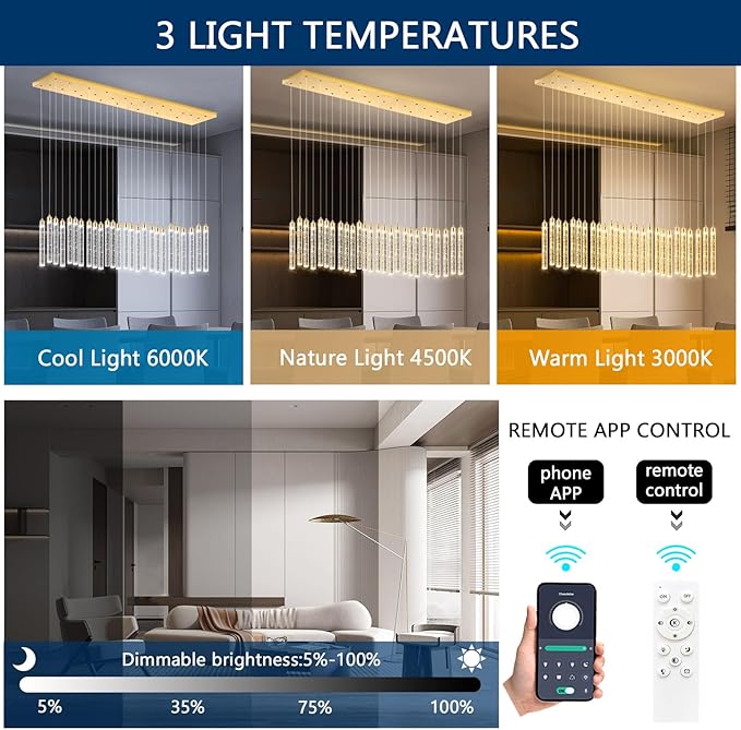 Rectangular Chandeliers 26-Lights Long Light for Entryway LED Dimmable Chandeliers Lighting Fixture Flat Sloped High Ceiling Pendant Lights Crystal for Living Room Foyer Hallway Staircase Gold