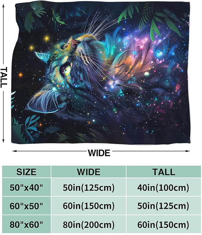 Tijuboni Cat Throw Blanket Cat Gifts for Girls Boys Women Men Kids Adults Soft Flannel Fleece Blanket for Couch Sofa Bed Home Decor 50"x60"