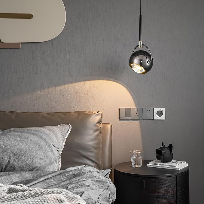 Modern Pendant Light, Black Pendant Lighting LED Dimmable, Adjustable Pendant Lights Kitchen Island Dinning Room,Bedroom,Bar, Kitchen Island Ceiling Hanging Light Fixtures(2-Pack)