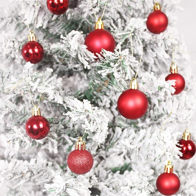 Christmas Ball Ornaments Red 144 pcs/1.18 inches Christmas Tree Balls, Used for Christmas Holidays, Wedding Party Decoration, Home Decoration, Tree Ornament