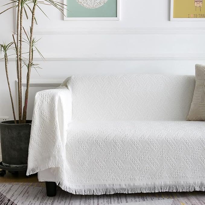 AIVIA Couch Cover Sheet Blanket, Oversized for 3-4 Cushion High Backrest Sofa, Furniture Decoration Slipcovers L Shape U-Shaped Sectional Protector