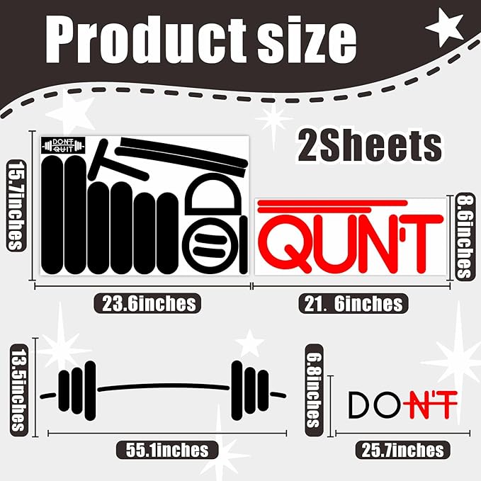 Gym Wall Decor Decals Inspirational Office Wall Decals Motivational Quotes Sign Art Stickers Home Gym Walls Art Signs Positive Sayings Vinyl Stickers for Teamwork Yoga Exercise Fitness Decor