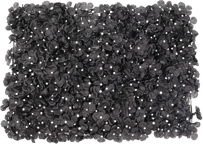 Efavormart Black UV Protected Hydrangea Flower Wall Mat Backdrop 4 Artificial Panels - 11 Sq ft.