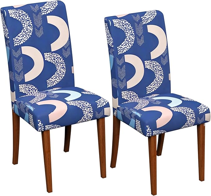 Stretch Dining Chair Covers Set of 2,Floral Print Chair Covers,Soft Removable Washable,Pet Friendly Furniture Protector,Universal Chair Slipcovers for Home, Kitchen,Ceremony Dining Room Seat