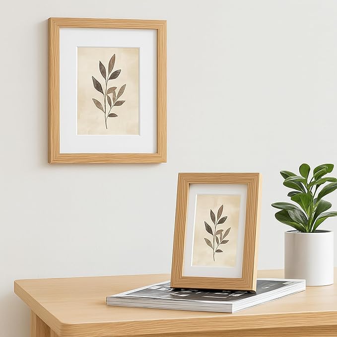 10x14 Oak Wood Picture Frame - 10"x14" Poster Frames for Wall, 10x14 Picture Frames for Wall, 10 x 14 Picture Frames, 10 x 14 Frames for Wall(3 Pack, Beige)