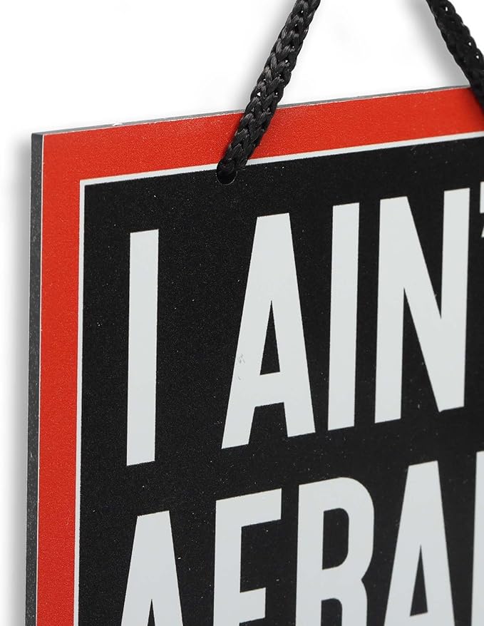 Ghostbusters I Ain't Afraid of No Ghosts Hanging Metal Sign - Funny Ghostbusters Sign for Movie Room or Halloween Decor