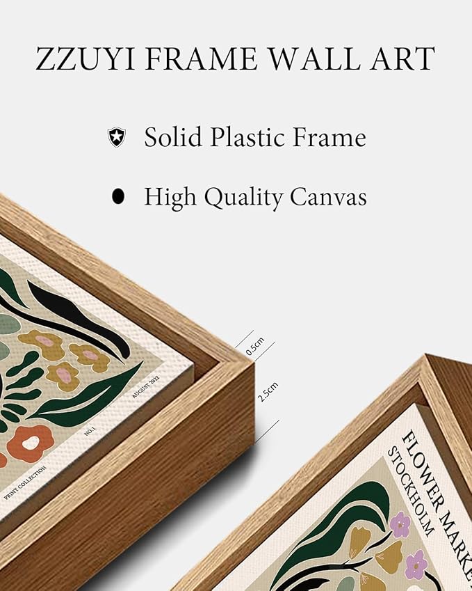 Zzuyi Framed Flower Market Wall Art,Botanical Prints,Green Flower Prints Anthropologie art for Bathroom,Aesthetic Decor-16"x 24"