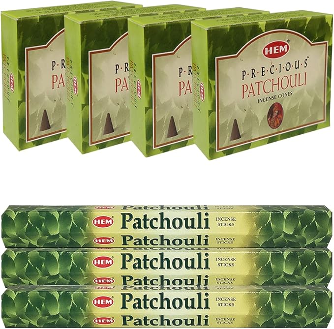 TRUMIRI Patchouli Incense Sticks and Cone Incense Holder Variety Pack Bundle