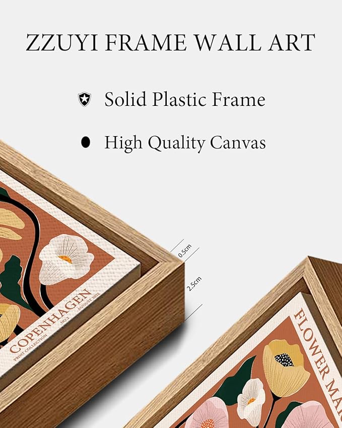 Zzuyi Framed Flower Market Wall Art,Anthropologie art,Botanical Flower wall art for Living Room Bedroom Decoration-16 x 24"