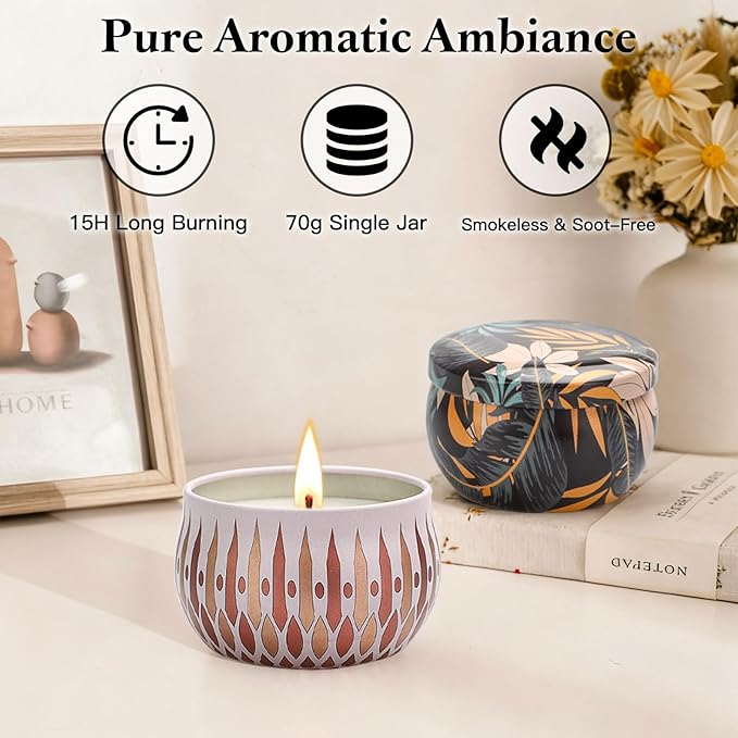 Christmas Scented Candles Gifts Set, 24 Pack Candles for Home Scented, Long Lasting Soy Wax Aromatherapy Candle Set for Women, Gifts for Christmas, Holiday