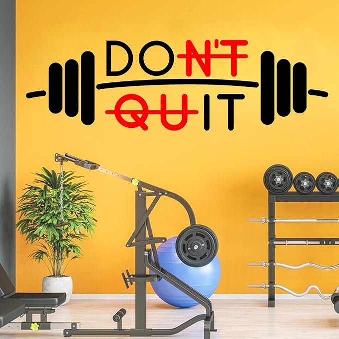 Gym Wall Decor Decals Inspirational Office Wall Decals Motivational Quotes Sign Art Stickers Home Gym Walls Art Signs Positive Sayings Vinyl Stickers for Teamwork Yoga Exercise Fitness Decor