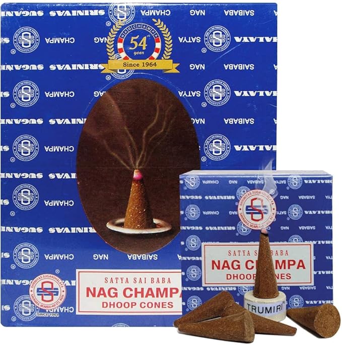 Nag Champa Incense Cones and Cone Incense Burner Bundle Insence Insense Satya Incense