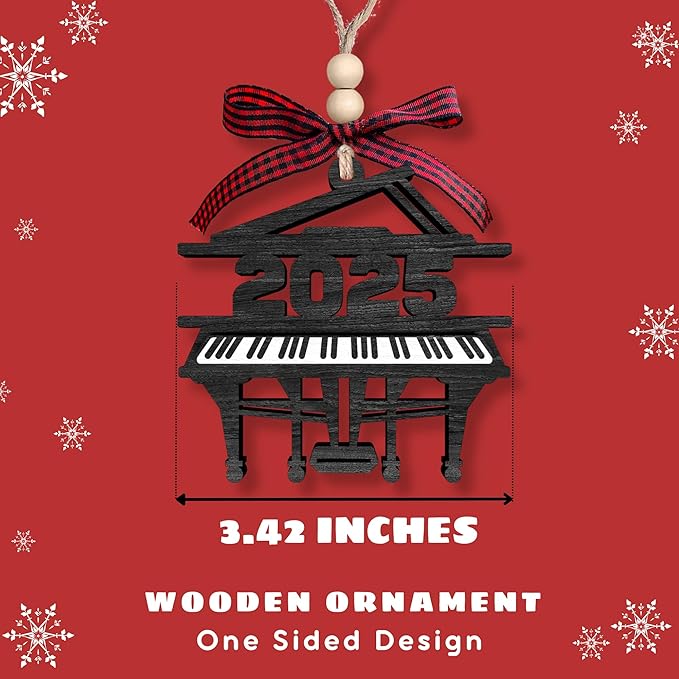 Piano Ornament - Piano Ornaments, Musical Ornaments for Christmas Tree - Music Gifts for Teacher, Players, Lovers - Music Lovers Gifts - 2 Layered Wood Ornament 2025