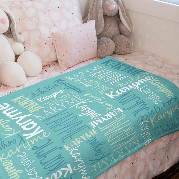 Personalized Name Blanket for Kids and Adult Customized Blanket for Boys Girls Baby Personalized Blanket and Throws Super Soft