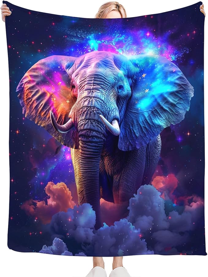 Tijuboni Elephant Throw Blanket Elephant Gifts for Girls Boys Women Men Kids Adults Soft Flannel Fleece Blanket for Couch Sofa Bed Home Decor 40"x50"