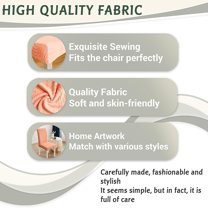 Chair Covers for Dining Room Chair Covers Set of 4 Stretch Spandex Kitchen Chair Protector Slipcover Removable Washable Dining Chair Covers for Home, Party, Ceremony, Banquet (Orange)