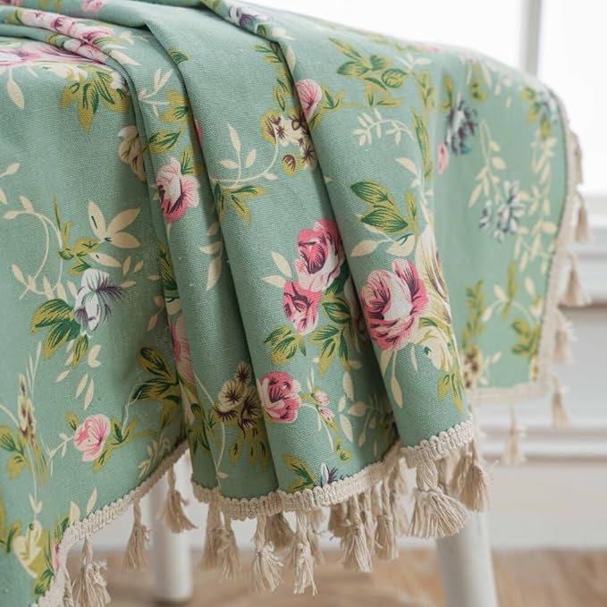 OYX Boho Curtains 84 Inch Length 2 Panels for Living Room, Bedroom Light Filtering Drapes, Farmhouse Vintage Country French Rustic Tassels Pattern Rod Pocket Aesthetic Decor Window Treatments