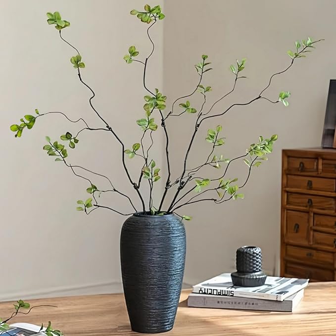4 Pcs Artificial Ficus Branches Faux Eucalyptus Stems, 47.2 Inch Fake Greenery Stems Realistic Touch Faux Branches for Vase for Office Home Wedding Vase Filler Decoration