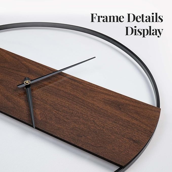 Wall Clock Decorative Modern Minimalist Wall Clocks for Living Room Decor, 20 Inch Silent Non Ticking Battery Operated Rustic Big Clock with Walnut Dial for Bedroom, Kitchen, Farmhouse, Office