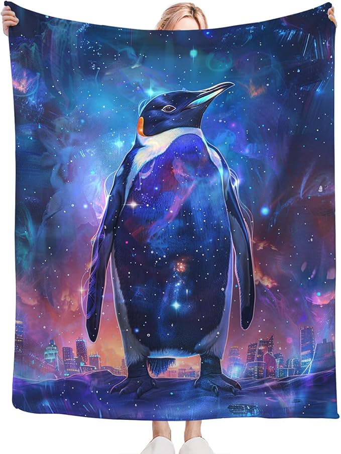 Tijuboni Penguin Throw Blanket Penguin Gifts for Girls Boys Women Men Kids Adults Soft Flannel Fleece Blanket for Couch Sofa Bed Home Decor 40"x50"