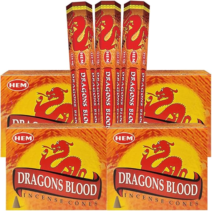 Dragon's Blood Incense Sticks and Cone Incense Holder Variety Pack Bundle insence insense insienso