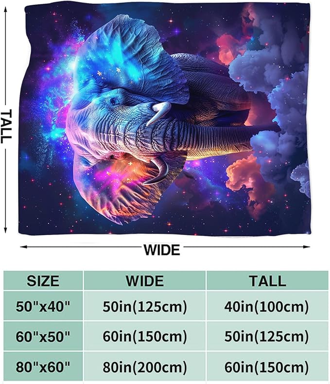 Tijuboni Elephant Throw Blanket Elephant Gifts for Girls Boys Women Men Kids Adults Soft Flannel Fleece Blanket for Couch Sofa Bed Home Decor 50"x60"
