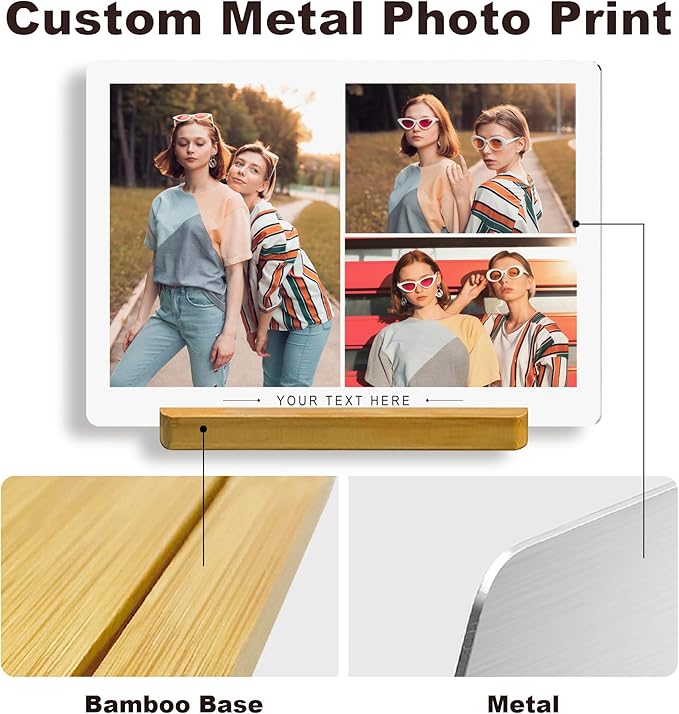Custom Style Custom Metal Photo Prints,Customize Your own Picture Frame,Personalized Metal Picture Gift for Family and Lovers