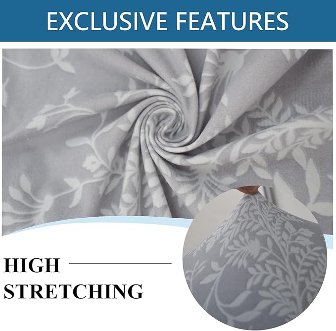Eco-Ancheng Chair Cover Stretch Ottoman Cover Rectangular Storage Ottoman Slipcover Footrest Stool Covers Ottoman Slipcovers for Foot Stool with Nonslip Elastic Bottom