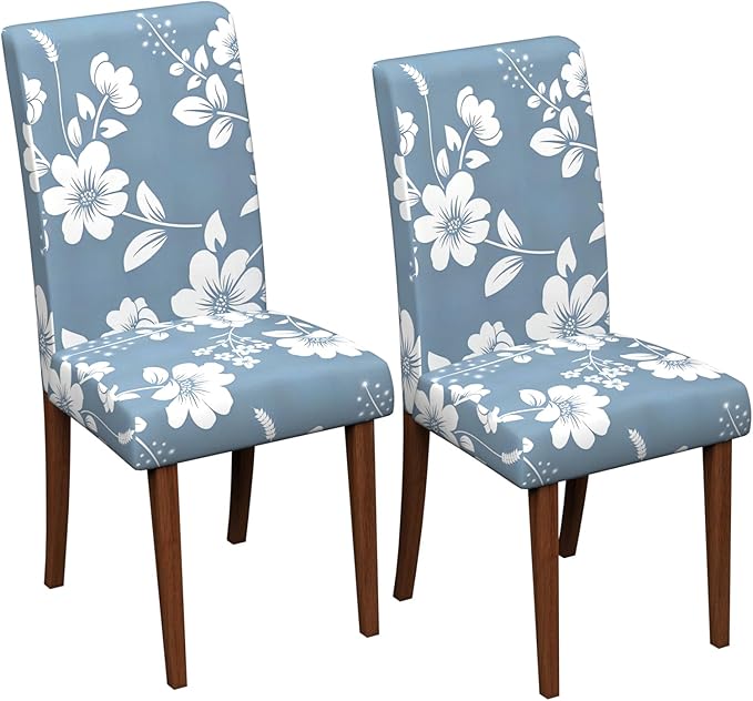 Stretch Dining Chair Covers Set of 2,Floral Print Chair Covers,Soft Removable Washable,Pet Friendly Furniture Protector,Universal Chair Slipcovers for Home, Kitchen,Ceremony Dining Room Seat