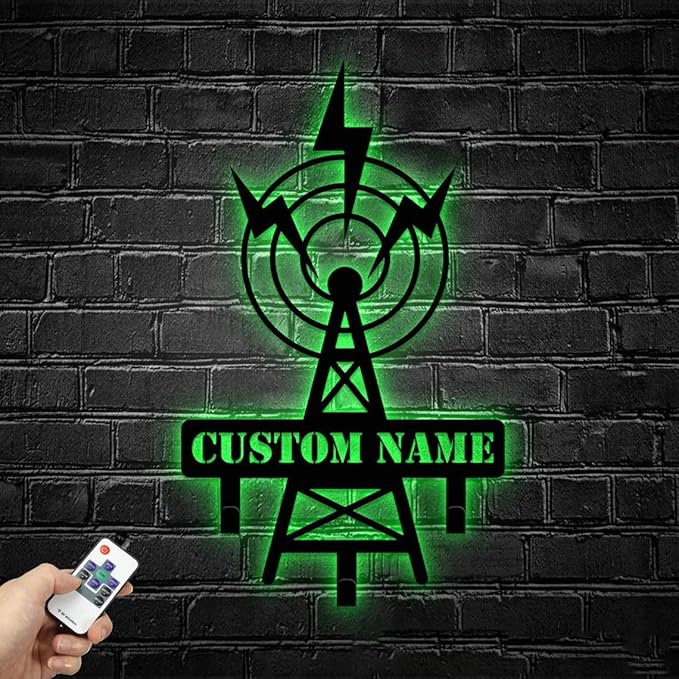 Custom Name Ham Radio Metal Key Holder, Personalized Amateur Radio Wall Decor, Decorative Coat Rack for Entryway or Station Room