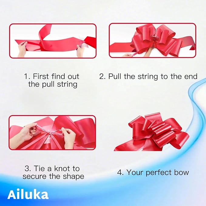 Big Blue Gift Bow(30 inch, 1 Pack), Giant Car Bow - Large Christmas Bow for Gift Wrapping, Birhtday, Party, Christmas Decoration, Indoor and Outdoor Decoration.