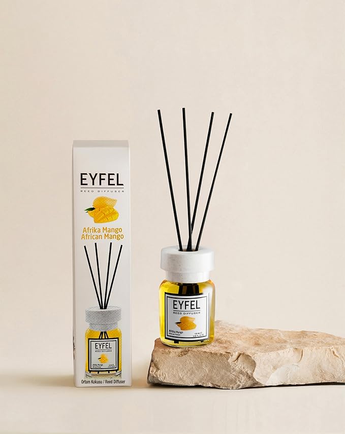 EYFEL Reed Diffusers for Home – African Mango Reed Diffuser Set 4.05 fl oz Oil Diffuser Sticks, Bathroom Diffuser, Home Fragrances, Scented Sticks, Home Decor