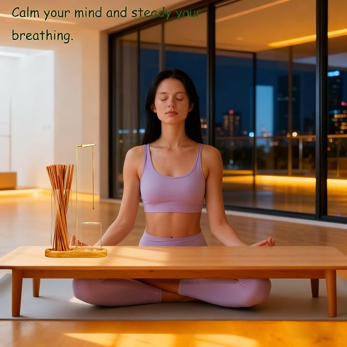 3-in-1 Incense Holder for Sticks with Enlarged Ash Catcher, Anti-Scatter Glass Tray for a Serene Home, Yoga, or Spa, Includes Dedicated Cone Holder and Cleaning Brush（Not Included Incense Sticks）