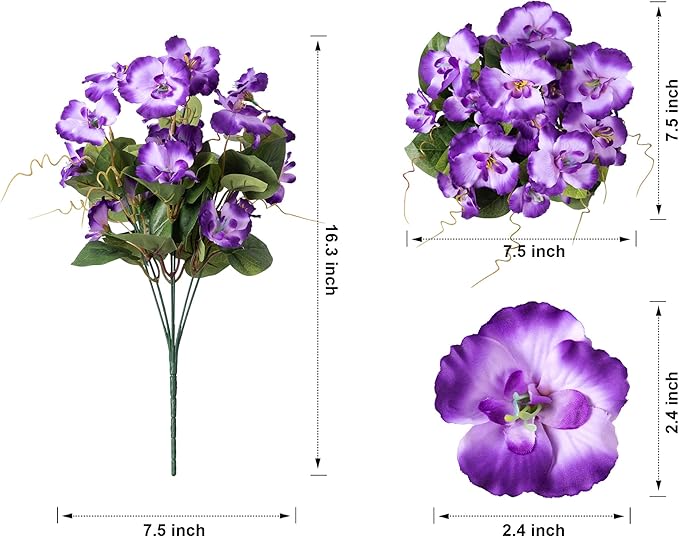 Hibiscus Artificial Flowers Plants for Outdoors Spring Decoration, 6 Bundles Silk Hibiscus Tropical Flowers Artificial Realistic UV Resistant Fake Flowers for Outside Planter Porch Patio Balcony Yard