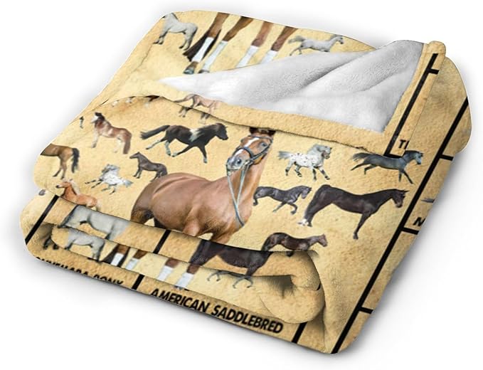 Tijuboni Horses Throw Blanket Horse Gifts for Girls Boys Women Men Kids Adults Soft Flannel Fleece Blanket for Couch Sofa Bed Home Decor 50"x60"