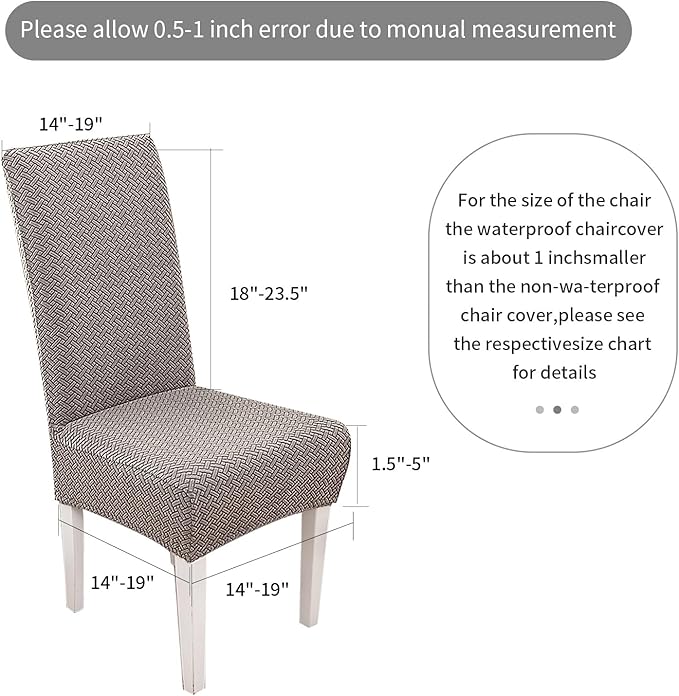 Parsons Dining Chair Cover, Detachable Sofa Chair Cover, Retractable Chair Cover (2, Taupe)